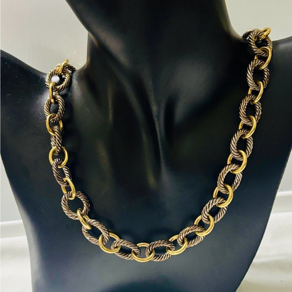 Premier Designs Gold and Silver Twisted Chain Necklace - Picture 1 of 6